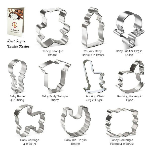 Baby Shower Cookie Cutter Set 8 Piece Stainless Steel Cutters Molds Cutters